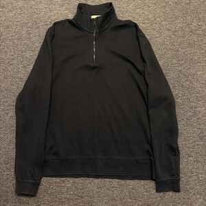 Burberry Brit Men's XXL Black Quarter Zip Pullover Sweatshirt 2XL Nova Check